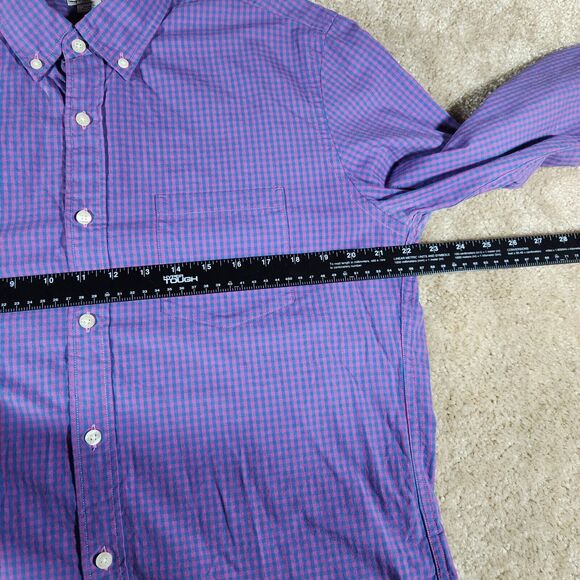 J. Crew Shirt Men's Sz L Pink Blue Long Sleeve Preppy Button-Up Slim Fit - Picture 5 of 6